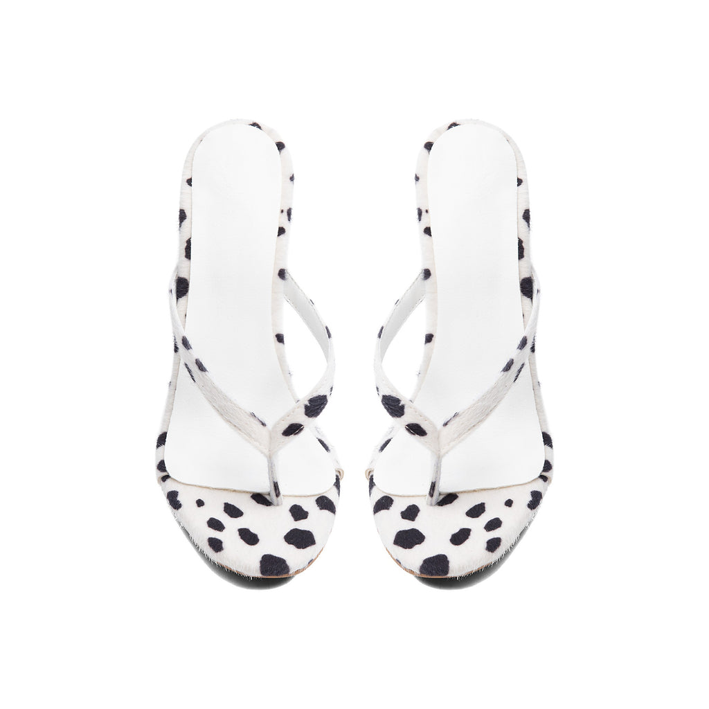 White Stiletto Sandals – Clip-Toe Runway High Heel Slide Mules