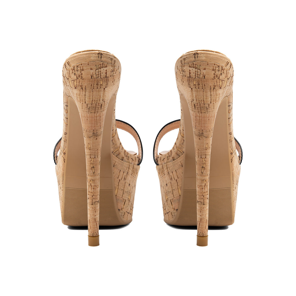 Black Platform Stiletto Sandals – Peep-Toe Banquet Runway High Heels