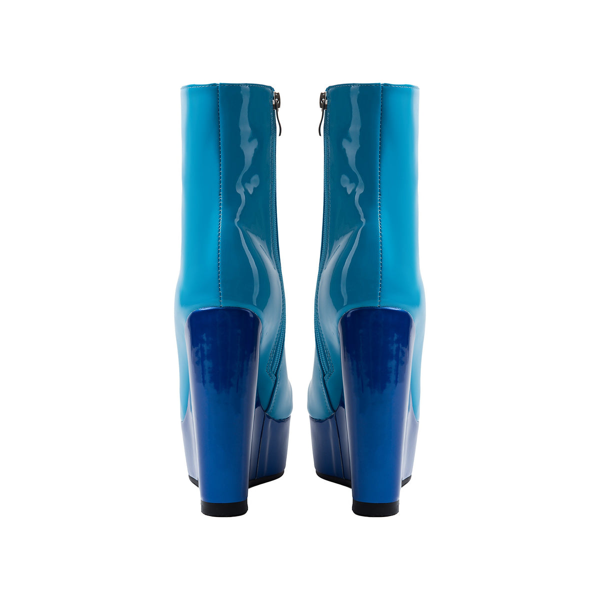 Women's Platform Wedge Ankle Boots – Bold Blue High Heel Booties