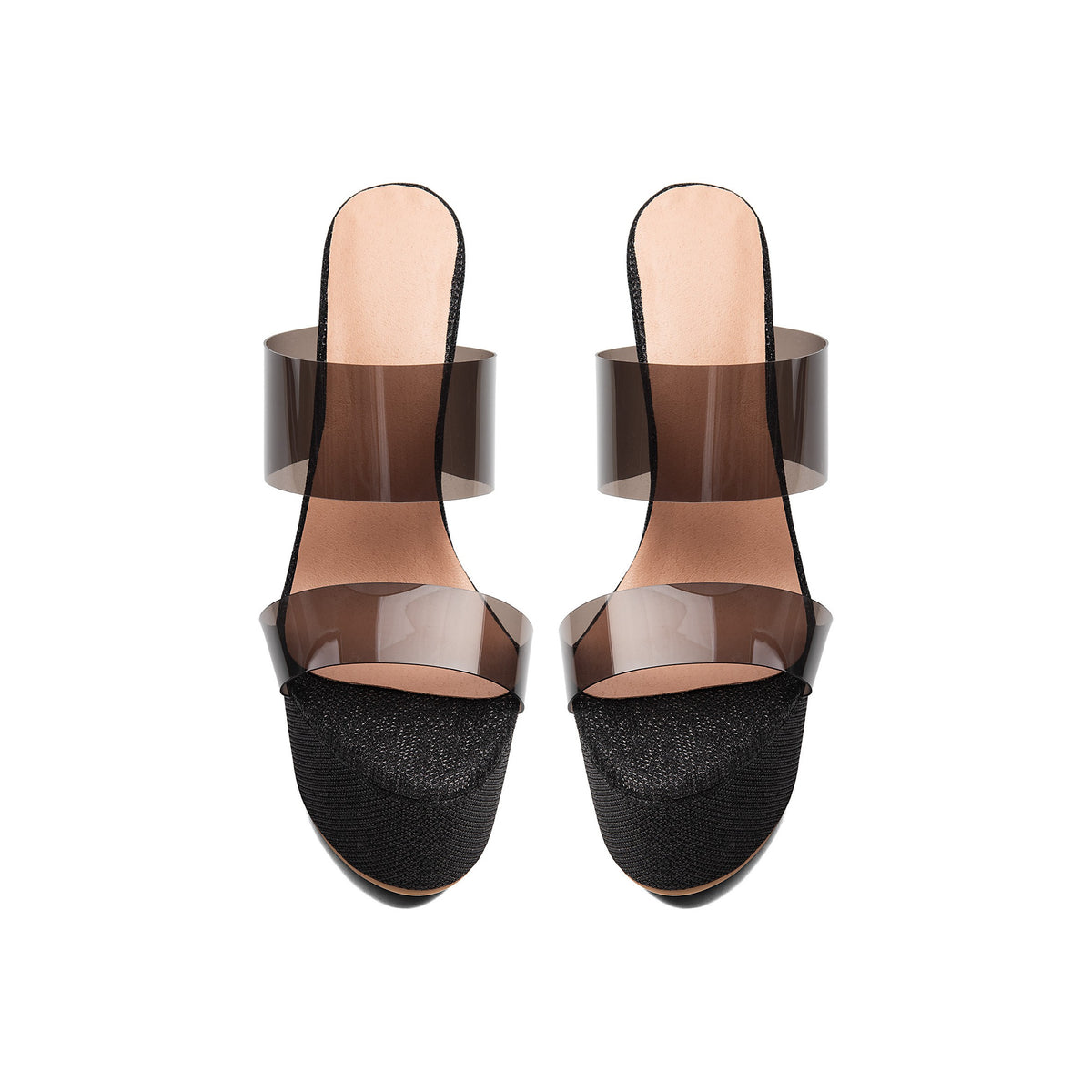 Clear PVC Platform Stiletto Sandals – Black High Heel Party Mules