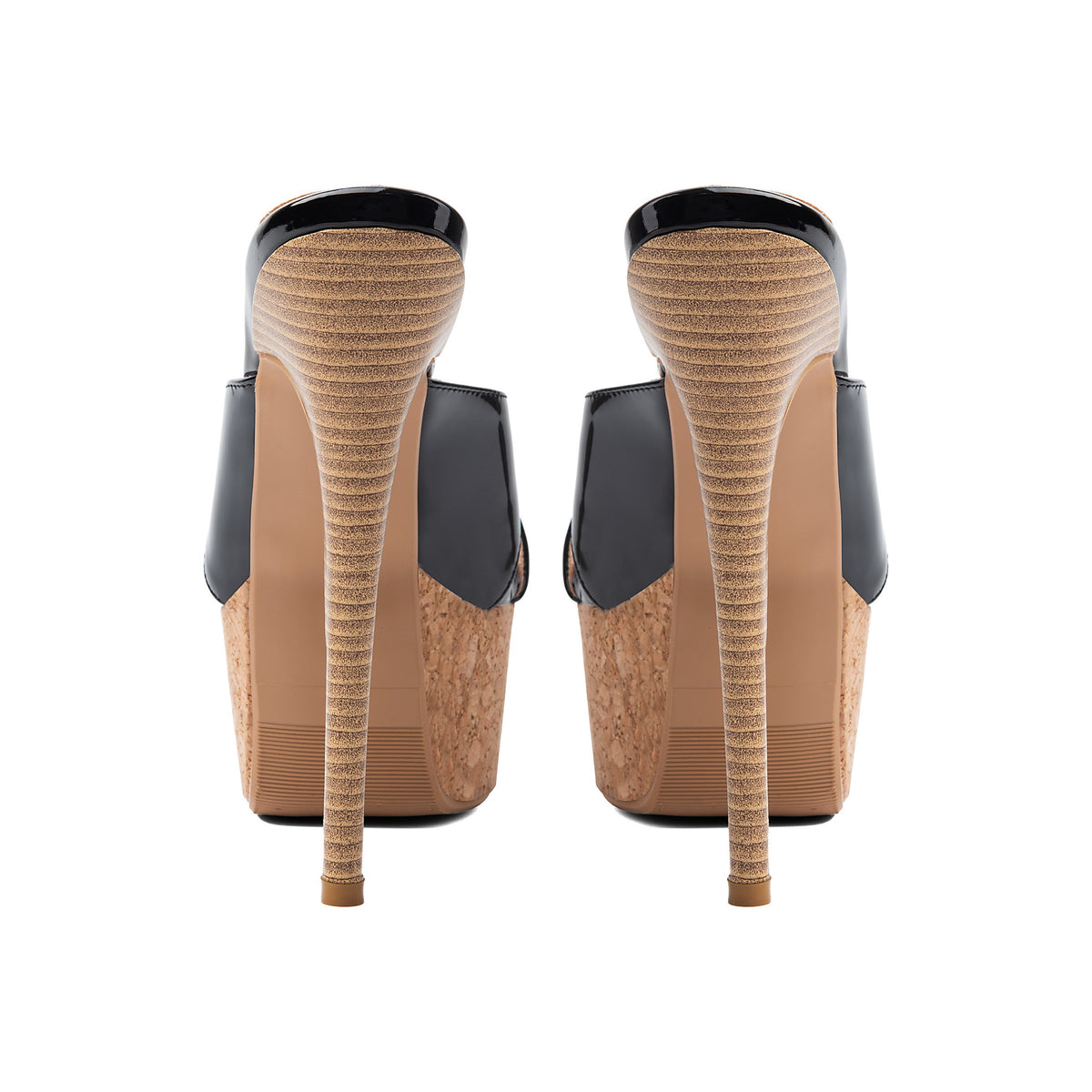 Sky-High Platform Stiletto Sandals – Black Peep-Toe Runway High Heels