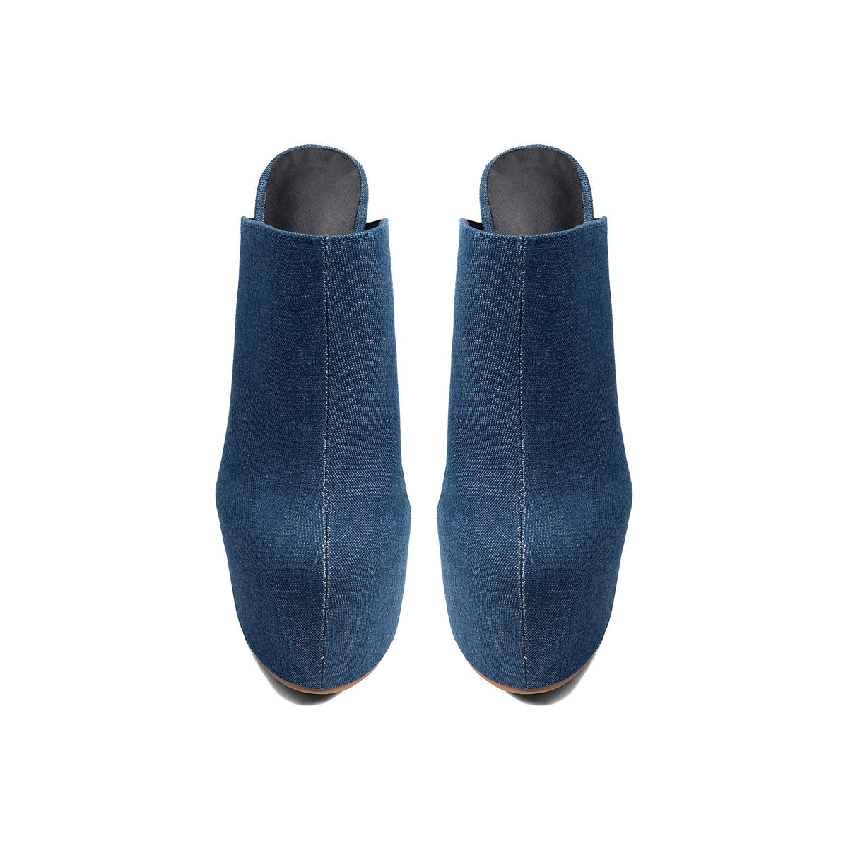 Peacock Blue Denim Platform Stiletto Sandals – Peep-Toe Runway High Heels