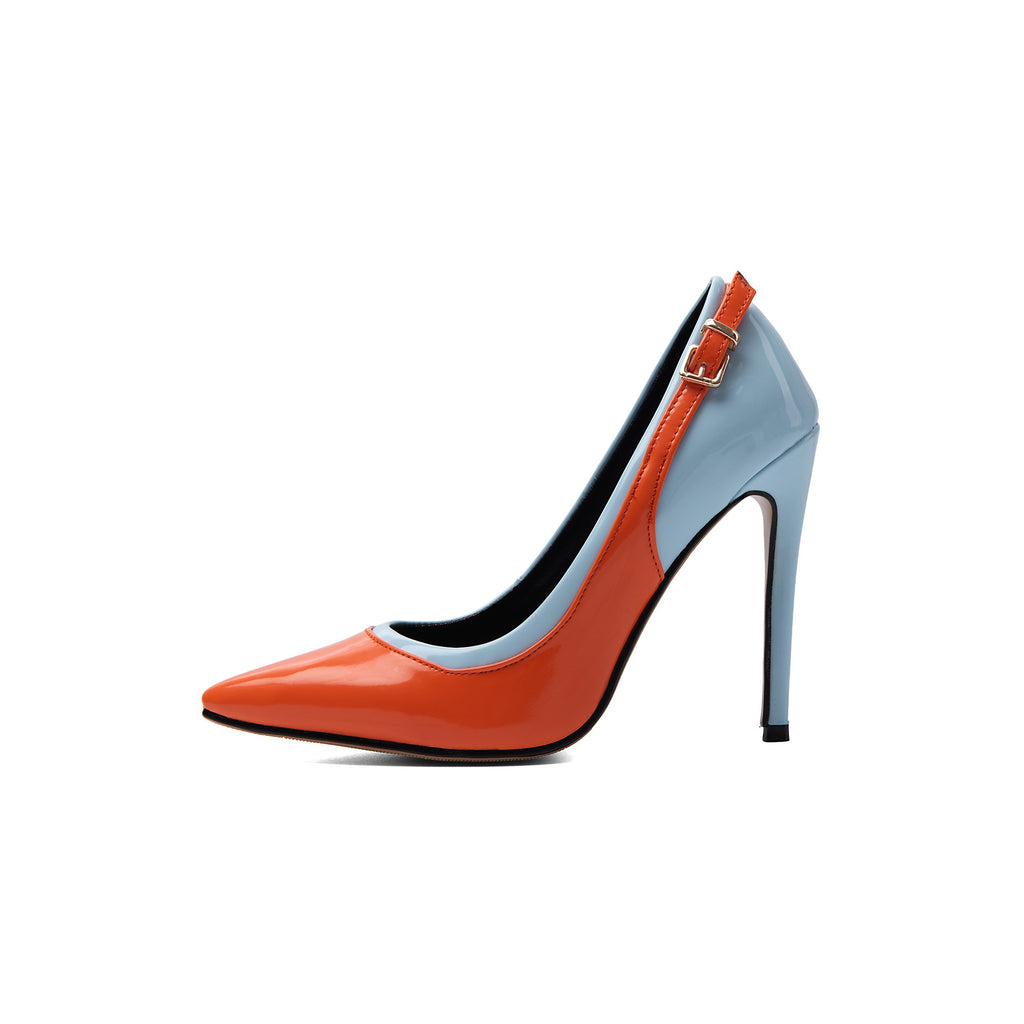 Color Block Pointed-Toe Pumps – Stiletto High Heel Shoes