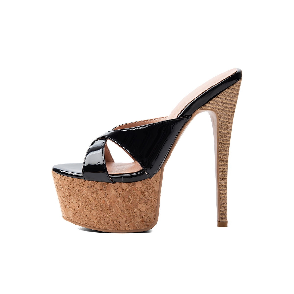 Sky-High Platform Stiletto Sandals – Black Peep-Toe Runway High Heels