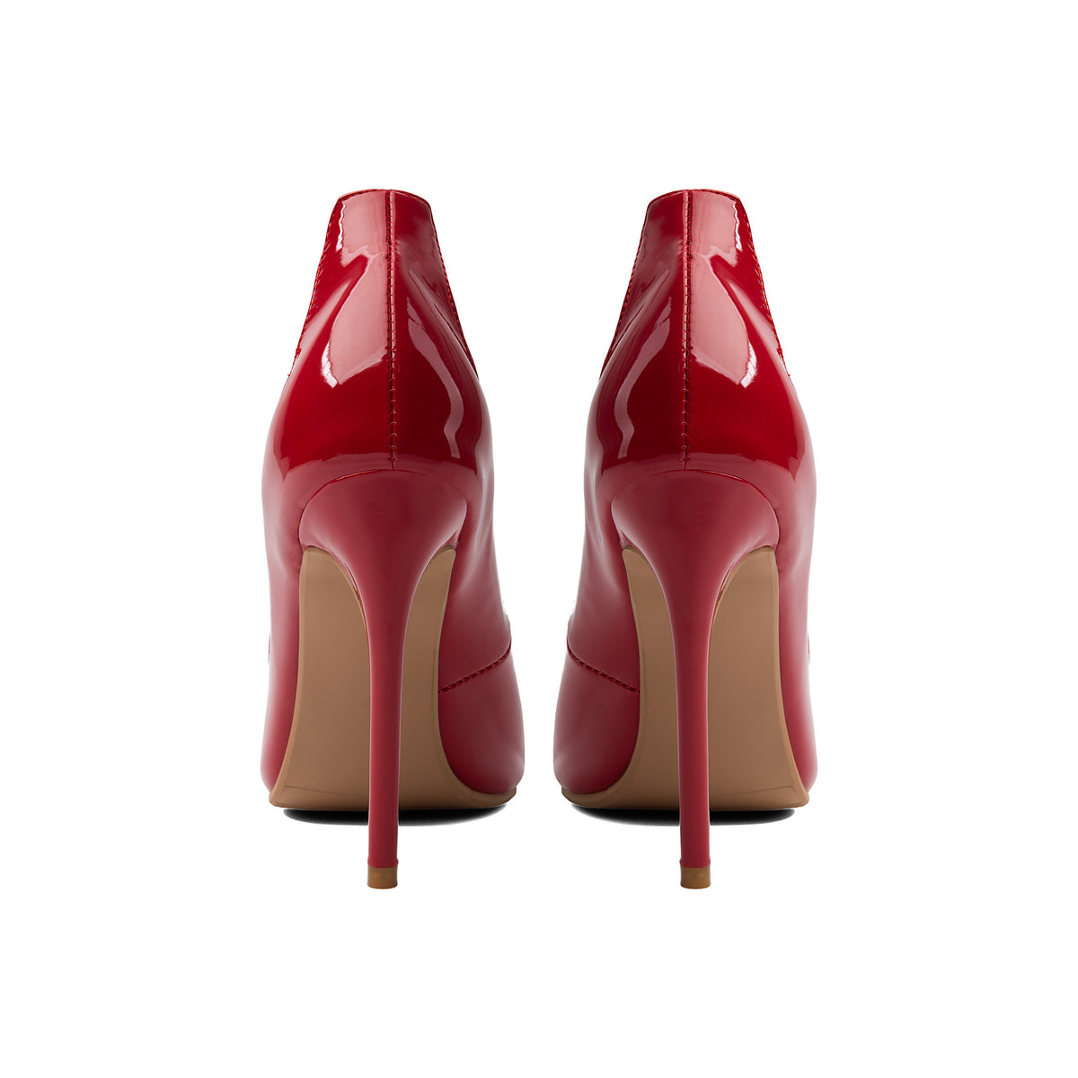 Cherry Red Patent Wavy Pointed-Toe Pumps – Stiletto High Heel Shoes