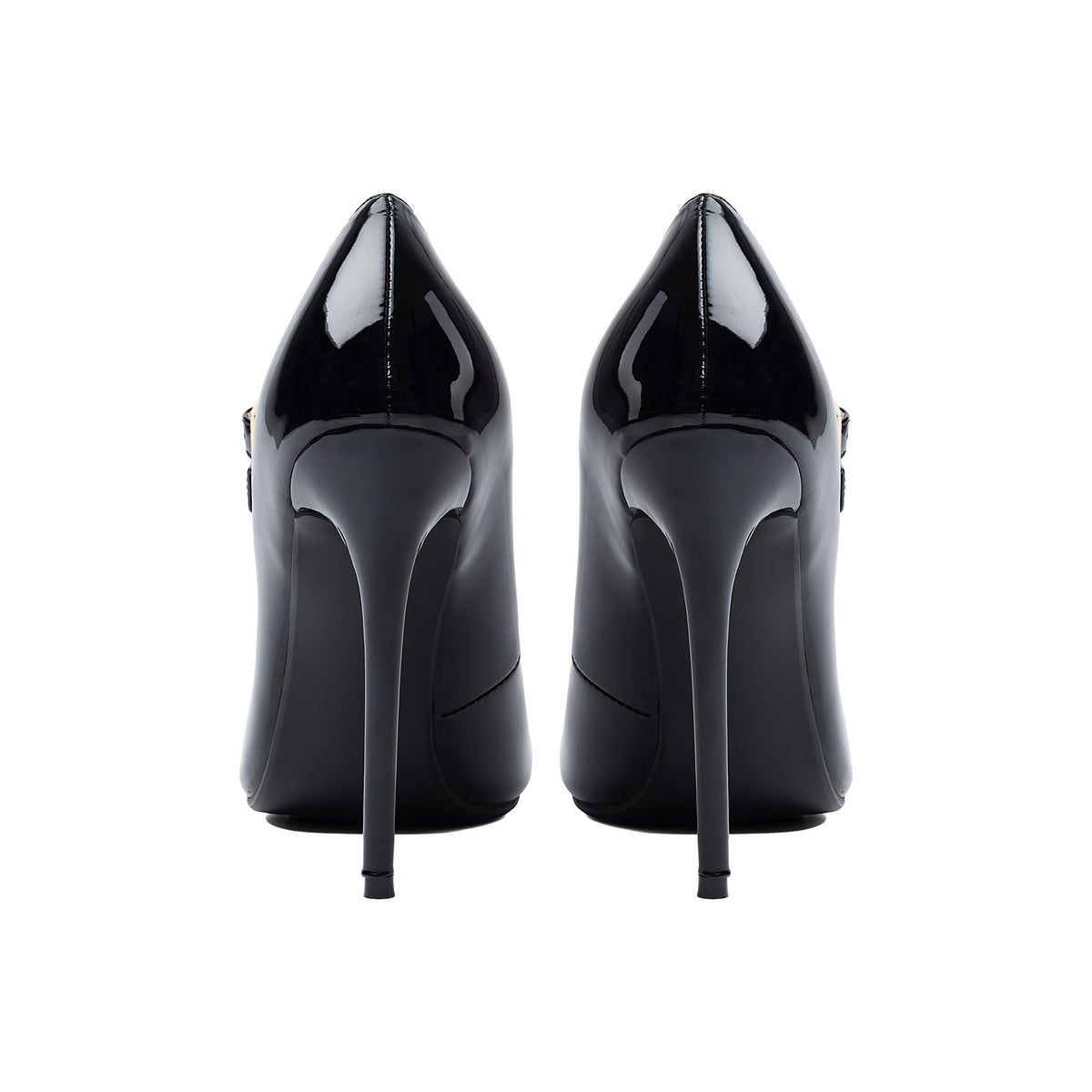 Black Patent Pointed-Toe Mary Janes – Stiletto High Heel Pumps