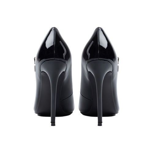 Black Patent Pointed-Toe Mary Janes – Stiletto High Heel Pumps