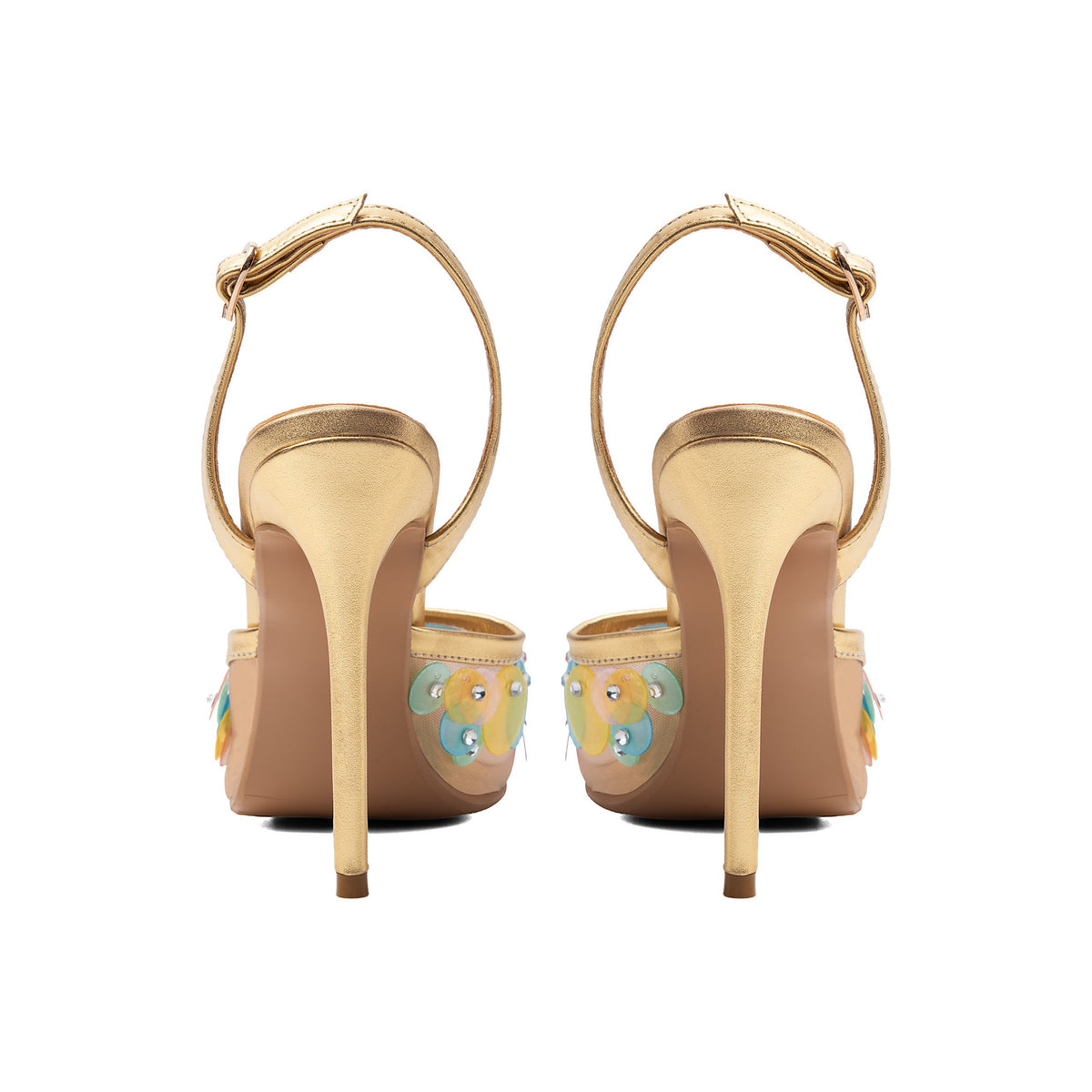 Metallic Gold Sequin Slingback Pumps – Pointed Toe Stiletto High Heels