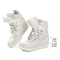 Rhinestone Platform Wedge Sneakers – Sparkly Glitter Wedge Boots