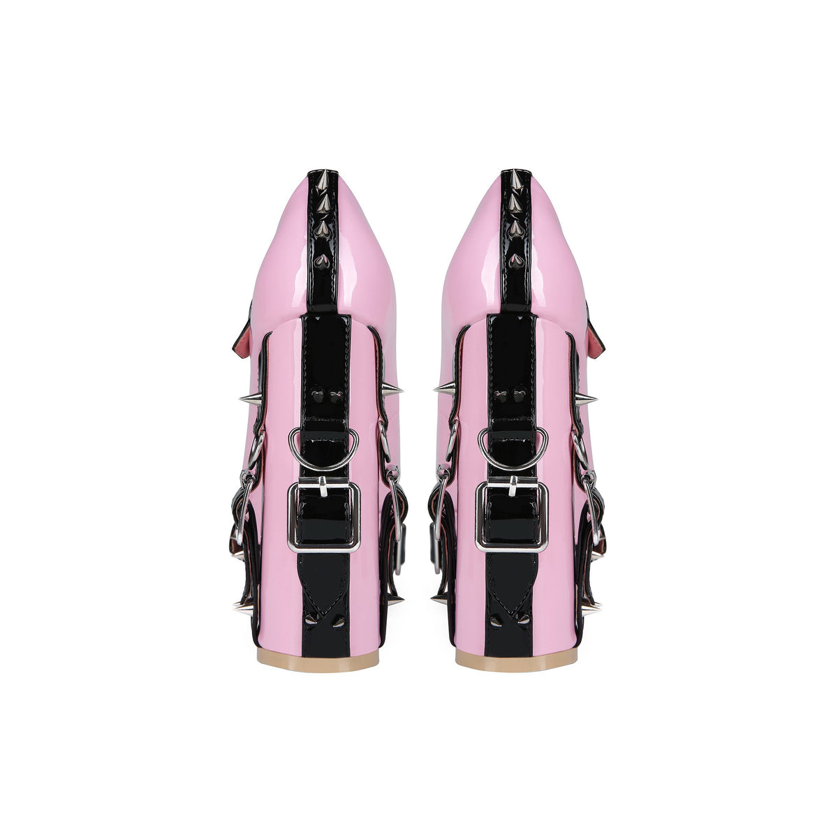 Pink Punk Spiked Platform Mary Janes – Chunky High Heel Pumps